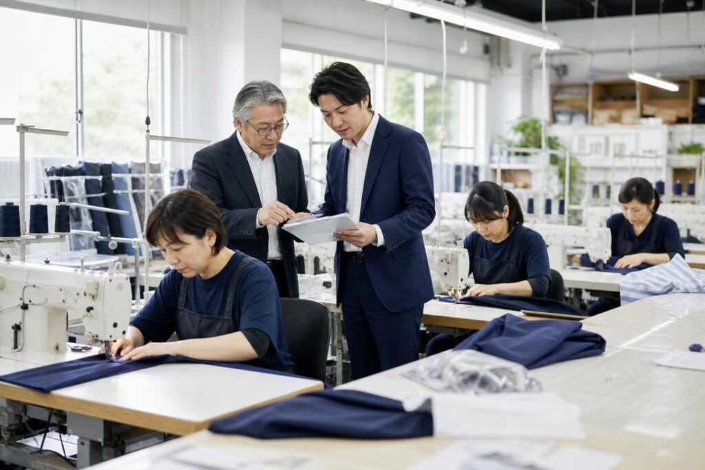 アパレルOEMと縫製会社の生産ライン
